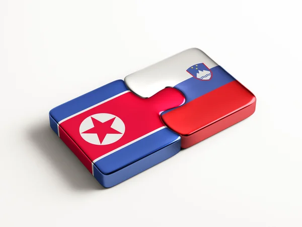 Slowenien Nordkorea Puzzle-Konzept — Stockfoto