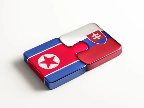 Slovakien Nordkorea pussel koncept — Stockfoto