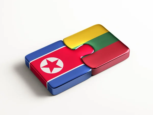 Litva Severní Korea logická koncepce — Stock fotografie