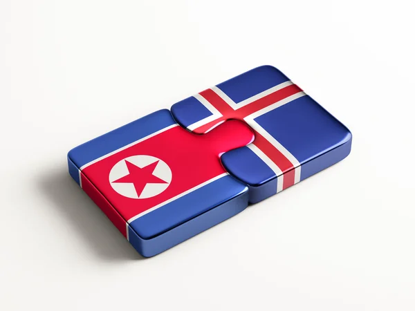 Iceland North Korea  Puzzle Concept — Stock Photo, Image