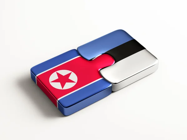Estonia Corea del Norte Puzzle Concepto —  Fotos de Stock
