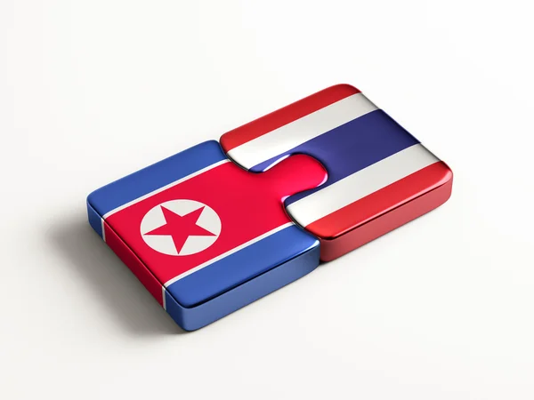 Thailand und Nordkorea Puzzle-Konzept — Stockfoto