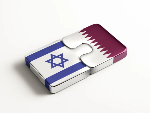 Qatar Israel pussel koncept — Stockfoto