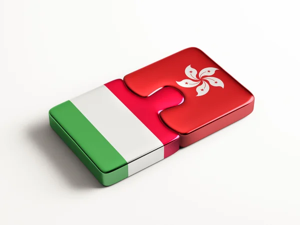 Italy Hong Kong  Puzzle Concept — Stock Photo, Image