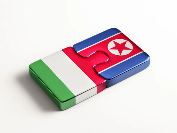 Italien Nordkorea pussel koncept — Stockfoto