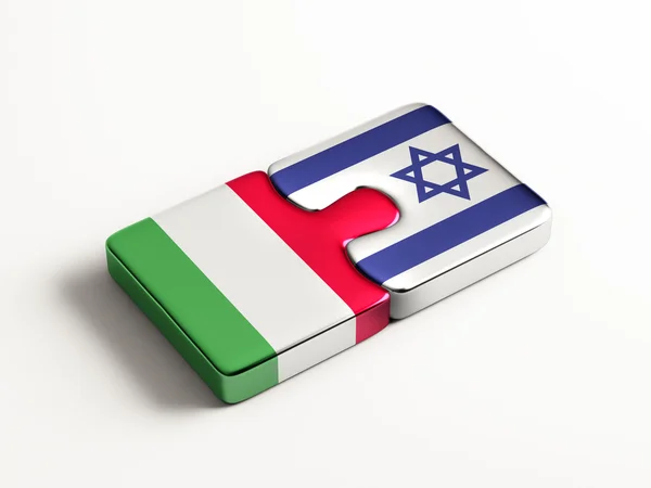 Itália Israel Puzzle Concept — Fotografia de Stock