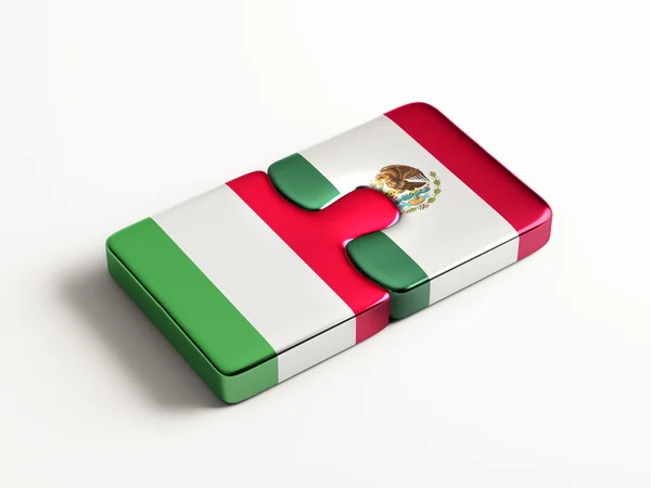 México Italia Puzzle Concepto — Foto de Stock