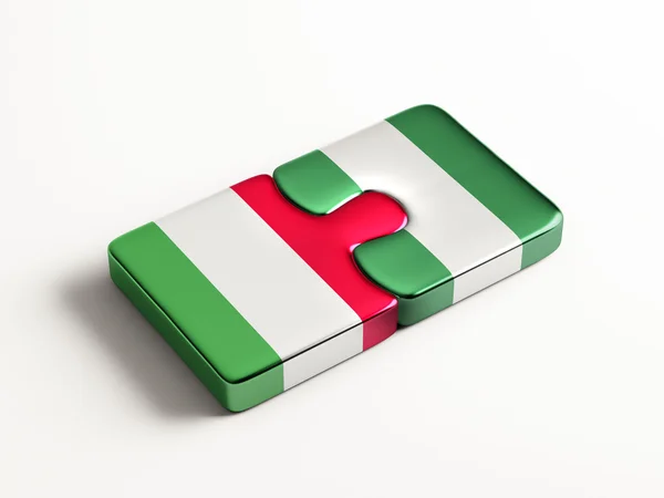 Nigeria Italy  Puzzle Concept — Stock Photo, Image