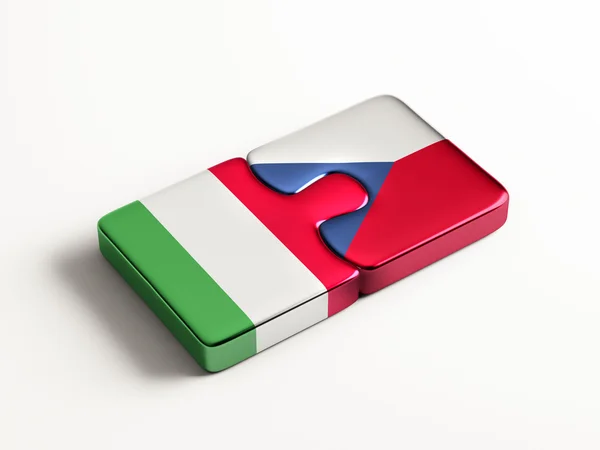 República Checa Italia Puzzle Concepto — Foto de Stock