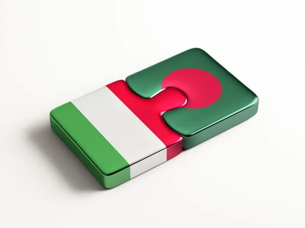バングラデシュ イタリア パズル コンセプト — ストック写真