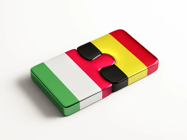 Bélgica Italia Puzzle Concepto — Foto de Stock