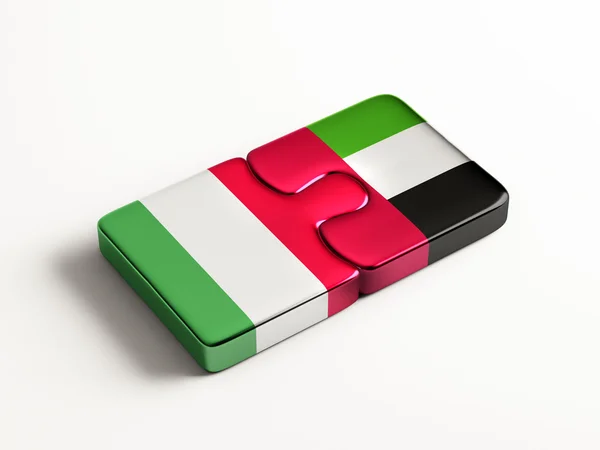 United Arab Emirates Italy Puzzle Concept — Stock Photo, Image