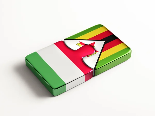 Zimbabwe Italy  Puzzle Concept — Stock Photo, Image