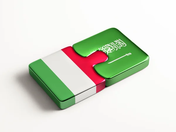 Saudi Arabia Italy  Puzzle Concept — Stock Photo, Image