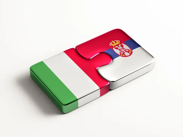 Serbia Italy  Puzzle Concept — Stock Photo, Image