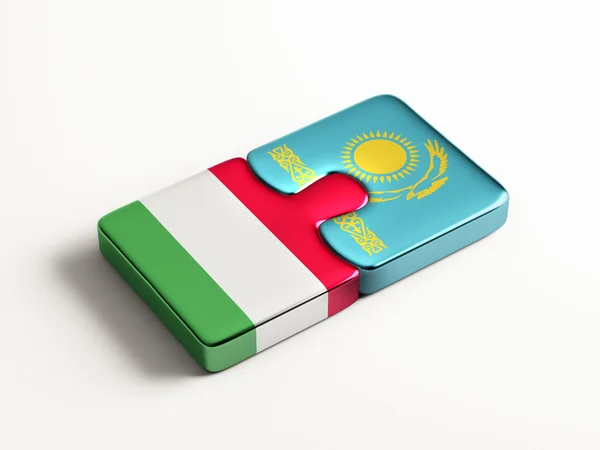 Kazakhstan Italy  Puzzle Concept — Stock Photo, Image