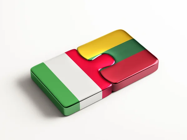Lithuania Italy  Puzzle Concept — Stock Photo, Image