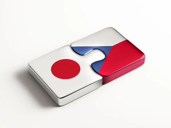 Czech Republic Japan  Puzzle Concept — Stock Photo, Image