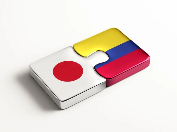 Colombia Japan pussel koncept — Stockfoto