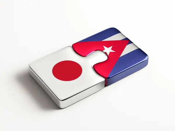 Cuba Japón Puzzle Concepto —  Fotos de Stock