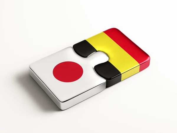 Bélgica Japão Puzzle Concept — Fotografia de Stock