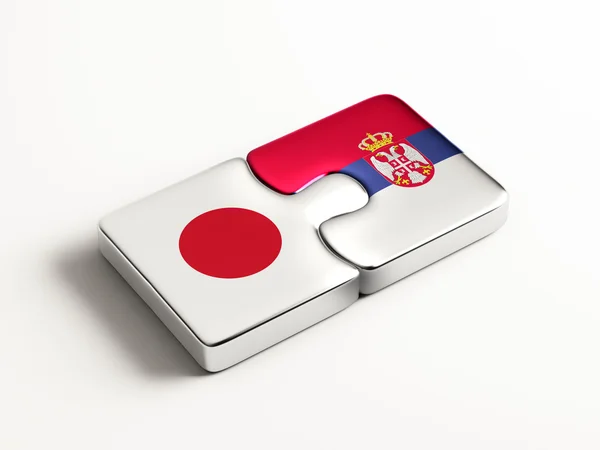 Serbia Giappone Puzzle Concept — Foto Stock