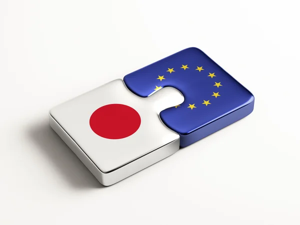 Conceito de Puzzle da União Europeia Japão — Fotografia de Stock