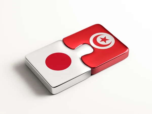 Tunisia Japan  Puzzle Concept — Stock Photo, Image