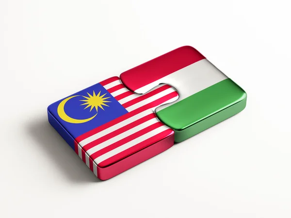 Maleisië Hongarije puzzel Concept — Stockfoto