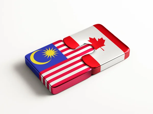 Conceito de Puzzle Canadá Malásia — Fotografia de Stock