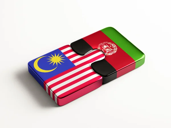 Afghanistan Malaysia Puzzle Concept — Stock Photo, Image