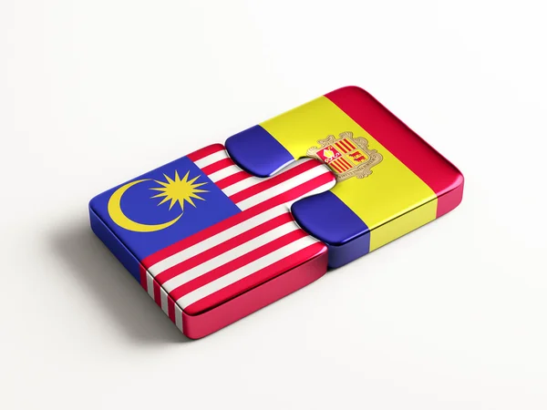 Conceito de quebra-cabeça de Malaysia de Andorra — Fotografia de Stock