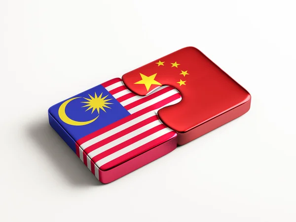 China Malaysia Puzzle-Konzept — Stockfoto