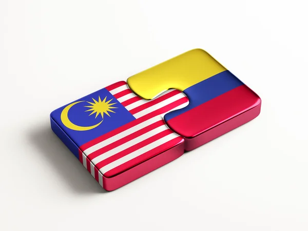 Colômbia Malaysia Puzzle Concept — Fotografia de Stock