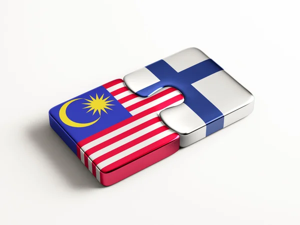 Finnland Malaysia Puzzle-Konzept — Stockfoto