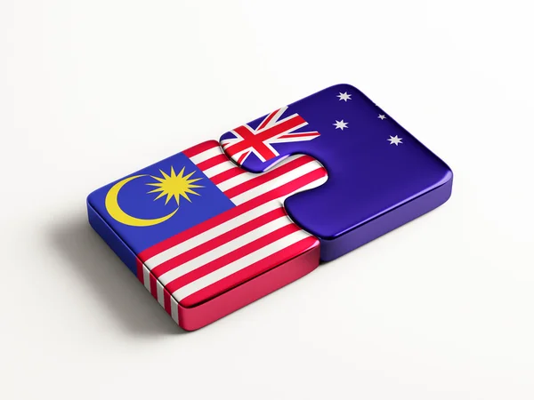 Australia Malaysia  Puzzle Concept — Stock Photo, Image