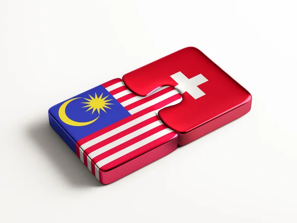 Schweizer malaysien puzzle-konzept — Stockfoto