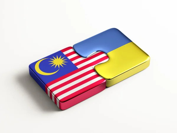 Ukrainische Malaysia Puzzle-Konzept — Stockfoto