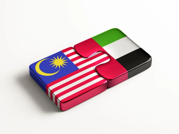 De forente arabiske emirater - Malaysia Puzzle-konsept – stockfoto