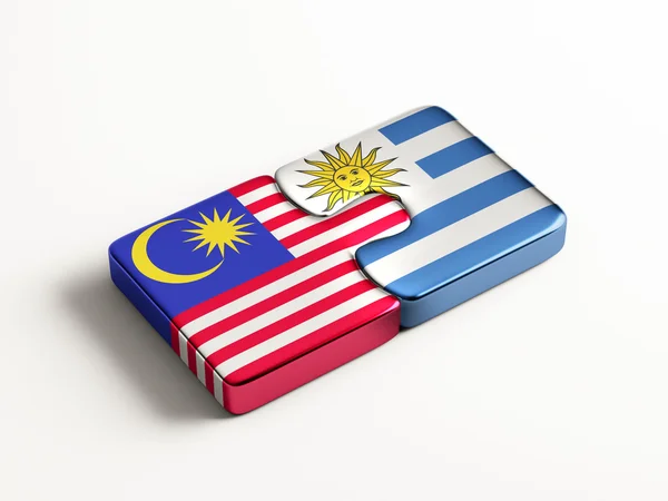 Uruguay Malaysia  Puzzle Concept — Stock Photo, Image