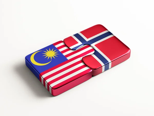 Norwegen Malaysia Puzzle-Konzept — Stockfoto
