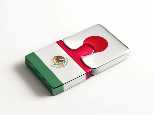 México Japón Puzzle Concept — Foto de Stock