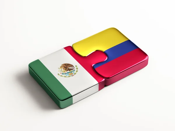 Colombia Mexico  Puzzle Concept — Stock Photo, Image