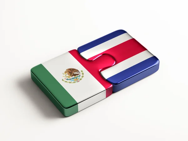 Costa Rica México Puzzle Concept — Foto de Stock