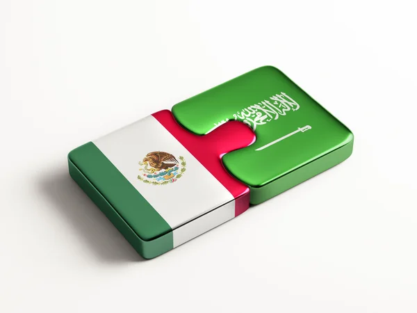 Saudi Arabia Mexico Puzzle Concept — Stock Photo, Image