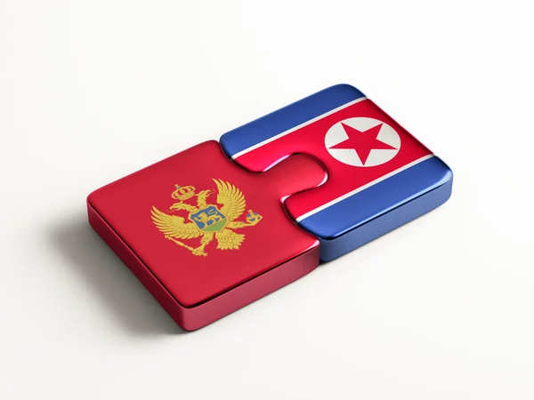 North Korea Montenegro Puzzle Concept — Stock Photo, Image