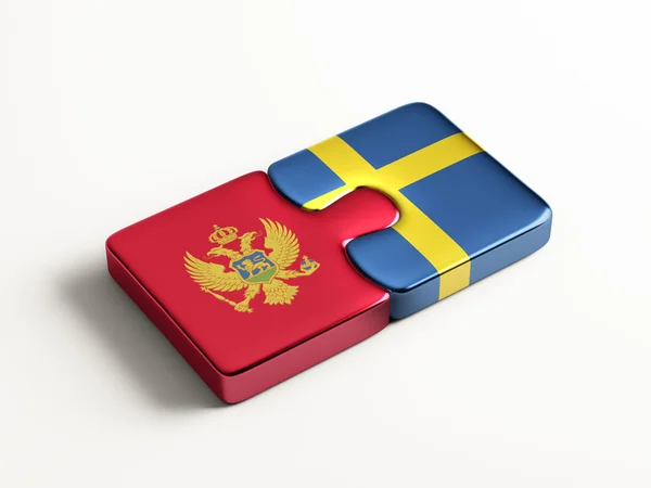 Schweden montenegro puzzle-konzept — Stockfoto