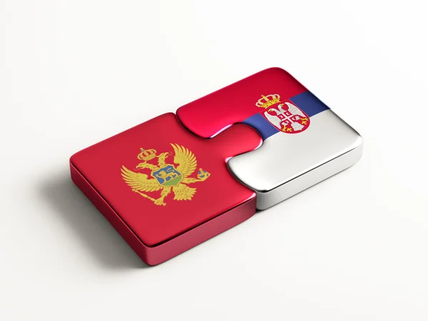 Serbia Montenegro Puzzle Concepto — Foto de Stock