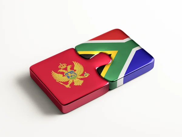 South Africa Montenegro Puzzle Concept — Stock Photo, Image