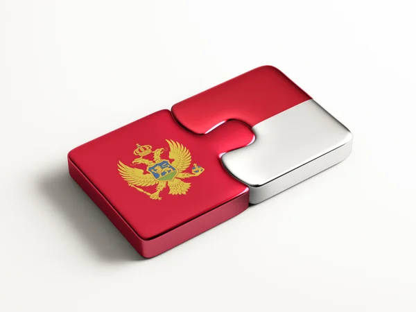 Indonesia Montenegro Puzzle Concept — Stock Photo, Image